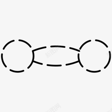 剪裁虚线哑铃杠铃体育虚线图标图标