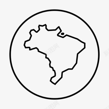 巴西标志巴西地图巴西拉丁美洲图标图标