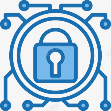 电路互联网安全42蓝色图标图标