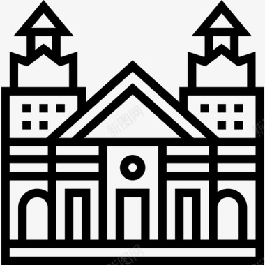 直科尔多瓦大教堂地标6直线形图标图标