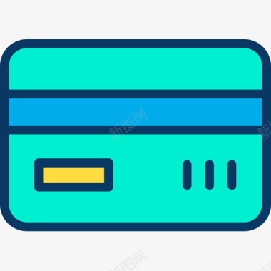 旅行建筑信用卡旅行188线性彩色图标图标