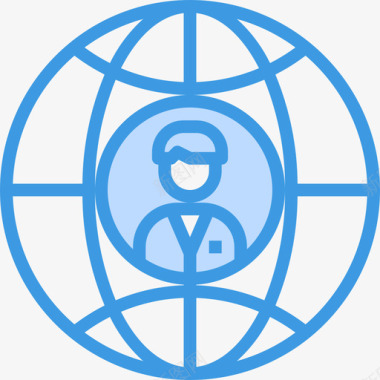 世界商业管理34蓝色图标图标