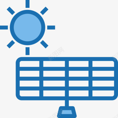太阳能电池板设备和技术8蓝色图标图标