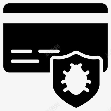恶意软件安全恶意软件卡信用卡图标图标