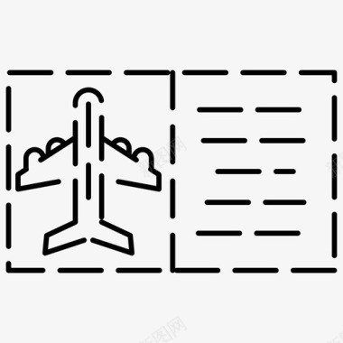 矢量机票设计登机牌机票航空虚线图标图标