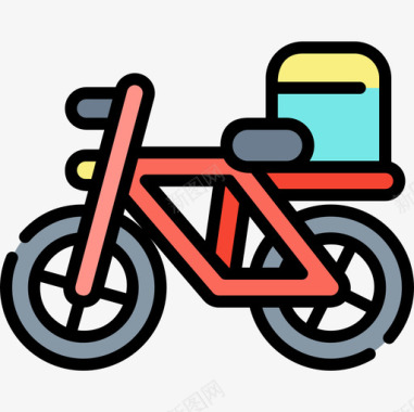 送货自行车外卖26线颜色图标图标
