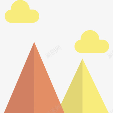 加略山山自然65平坦图标图标