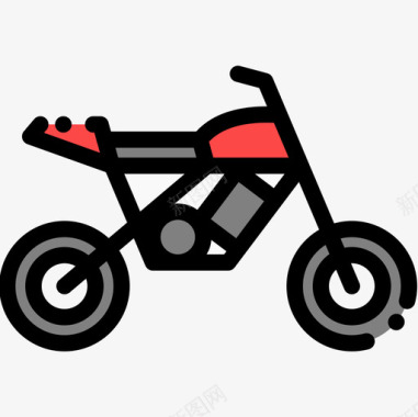 摩托车越野极限运动19线性颜色图标图标