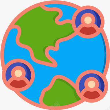 4K图标地球仪祖先4线性颜色图标图标