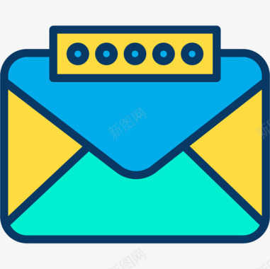 安全锁孔电子邮件网络安全11线性颜色图标图标