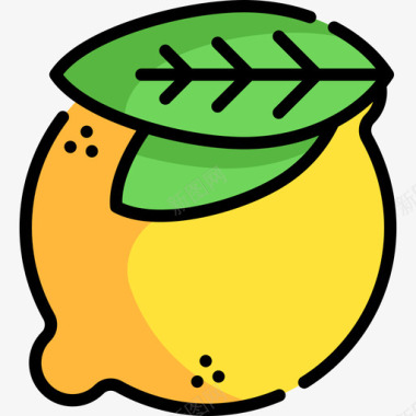 蔬菜线性水果柠檬色蔬菜图标图标