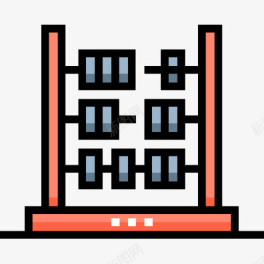 珠算盘算盘大学31线颜色图标图标