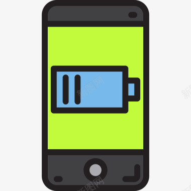 手机电池电量低电量移动应用程序2线性颜色图标图标