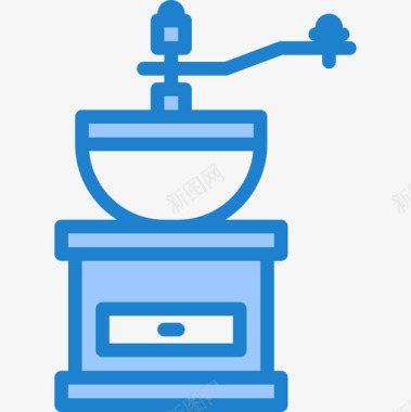 蓝色咖啡桌椅咖啡研磨机咖啡51蓝色图标图标