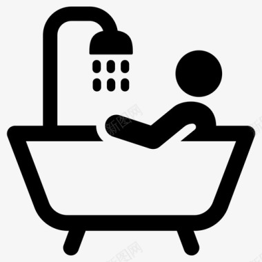 浴室浴缸放松图标图标