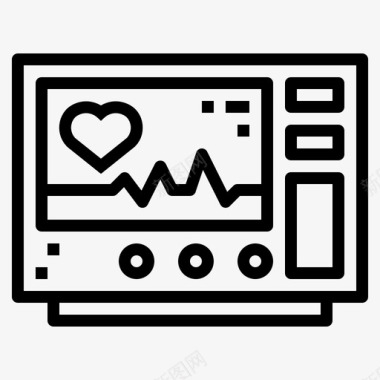 24小时矢量图心电图24小时跑步线性图标图标