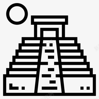 玛雅金字塔埃及27直线型图标图标