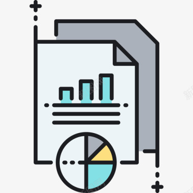 数据化分析免抠分析项目管理18线性颜色图标图标