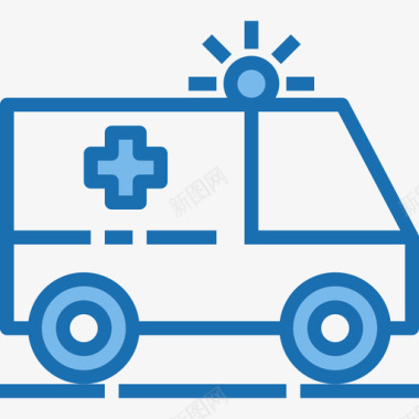 救护车医疗保健10蓝色图标图标