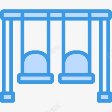 秋千游乐场11蓝色图标图标