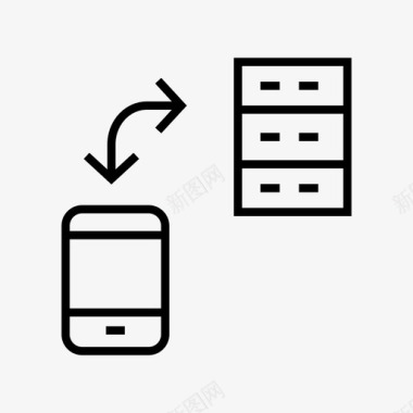 信息传输服务器移动数据库图标图标
