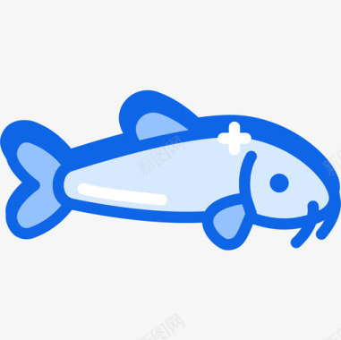 鱼海边4蓝色图标图标