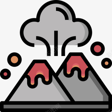 22隐藏图标火山保险22线性颜色图标图标