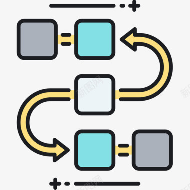 流程图项目管理18线颜色图标图标