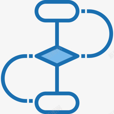 流程图分析9蓝色图标图标