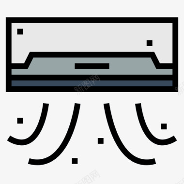 空调遥控器空调家具113线性颜色图标图标