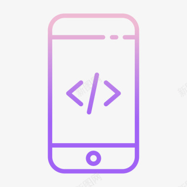 简约渐变背景编程移动应用程序20轮廓渐变图标图标