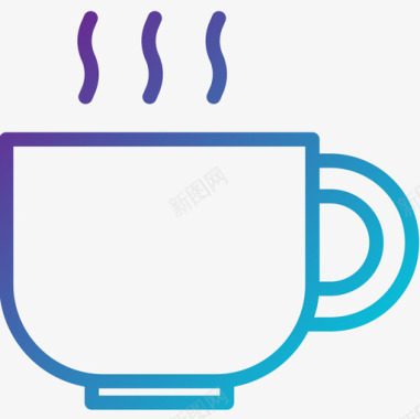 咖啡杯餐厅系列渐变色图标图标