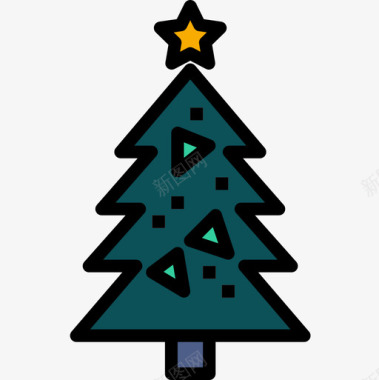 圣诞挂饰圣诞树圣诞150线形颜色图标图标