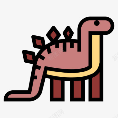 剑龙恐龙7线形颜色图标图标