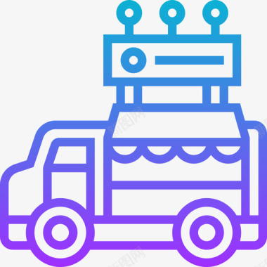 汽车街头食品和食品卡车司机2梯度图标图标
