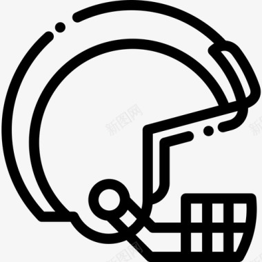 橄榄球头盔极限运动18直线型图标图标