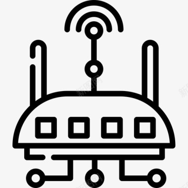 白色家居背景调制解调器智能家居9线性图标图标