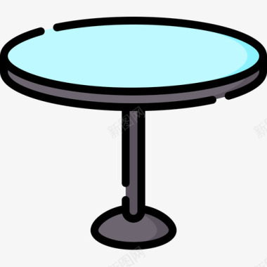 圆桌家具31线性颜色图标图标