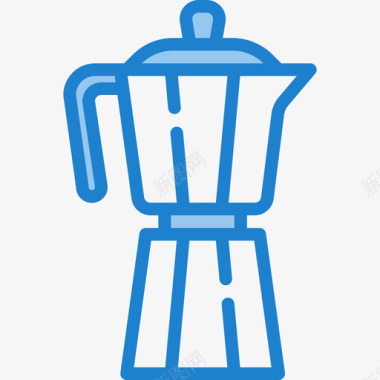 水壶咖啡店76蓝色图标图标