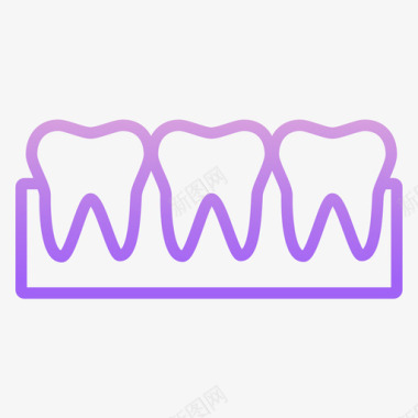 牙齿保健15轮廓梯度图标图标