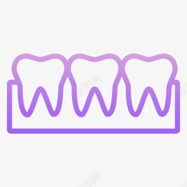 绿色牙齿图标牙齿保健15轮廓梯度图标图标