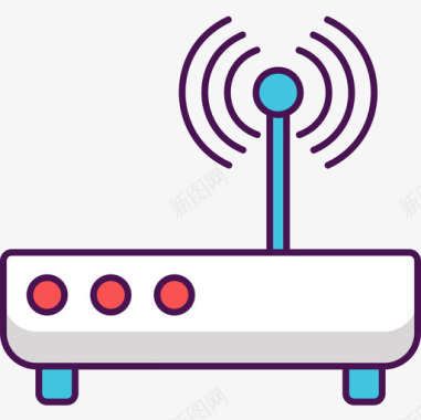 s3Wifi路由器计算机科学3线性颜色图标图标