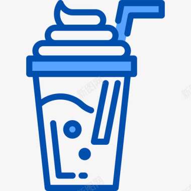 冰沙食品和饮料8蓝色图标图标