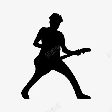 摇滚明星吉他手音乐图标图标