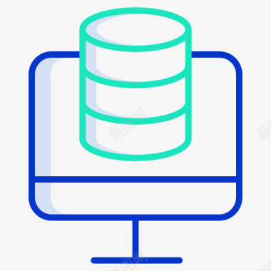 网站海数据库网站服务器和主机5轮廓颜色图标图标