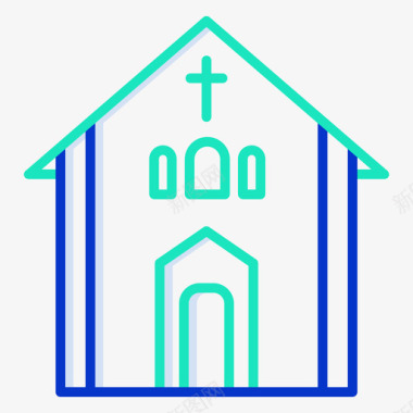 欧洲建筑教堂教堂53号建筑物轮廓颜色图标图标
