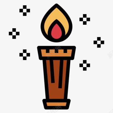 火炬海盗12线性颜色图标图标