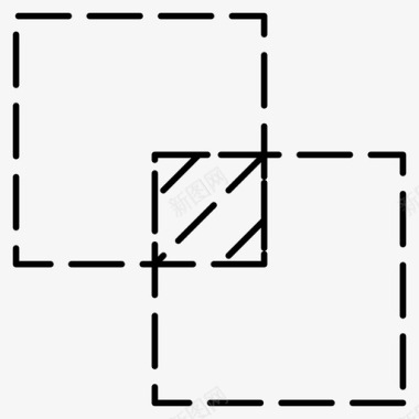 方形准星混合正方形基本ui虚线图标图标