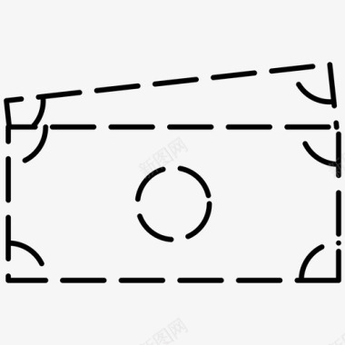 纸币钞票现金钞票基本用户界面虚线图标图标