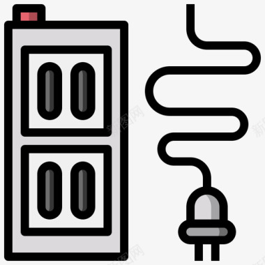 USB插头插头可持续能源24线性颜色图标图标